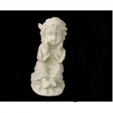 Kamenná náhrobní dekorace - sedící andílek